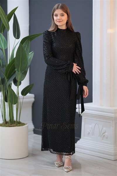 Pınar Şems Lara Abiye Siyah