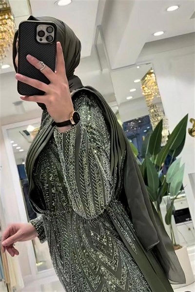 Pınar Şems Maral Abiye Ceviz Yeşili