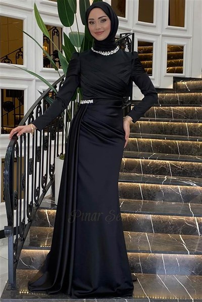 Pınar Şems Mina Abiye Siyah