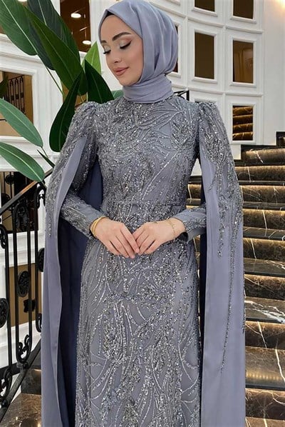 Pınar Şems Nadide Abiye Gri