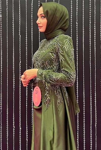 Pınar Şems Nihal Abiye Ceviz Yeşili