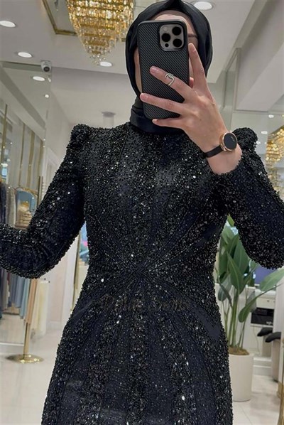 Pınar Şems Rahşan Abiye Siyah