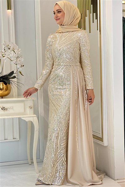 Pınar Şems Yeni Hayrunisa Abiye Gold