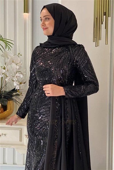 Pınar Şems Yeni Hayrunisa Abiye Siyah