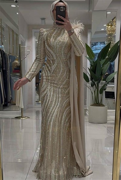Pınar Şems Zerrin Abiye Gold