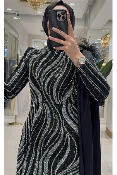 Pınar Şems Zerrin Abiye Siyah