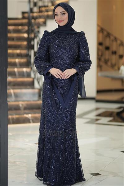 Pınar Şems Aylin Abiye Lacivert