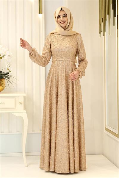Pınar Şems Dalya Abiye Gold