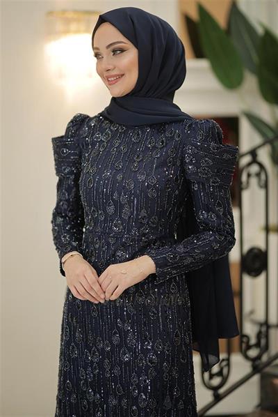 Pınar Şems Damla Abiye Lacivert