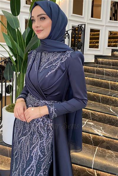 Pınar Şems Hafsa Abiye İndigo