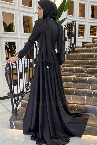 Pınar Şems Hafsa Abiye Siyah
