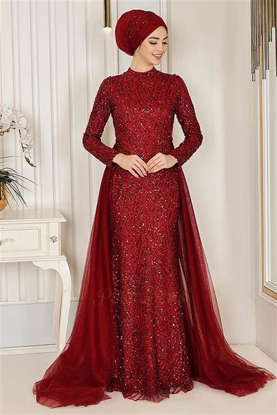 Pınar Şems İmren Abiye Bordo