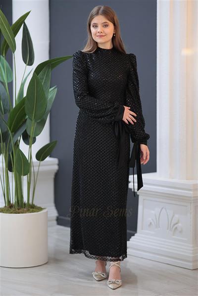 Pınar Şems Lara Abiye Siyah