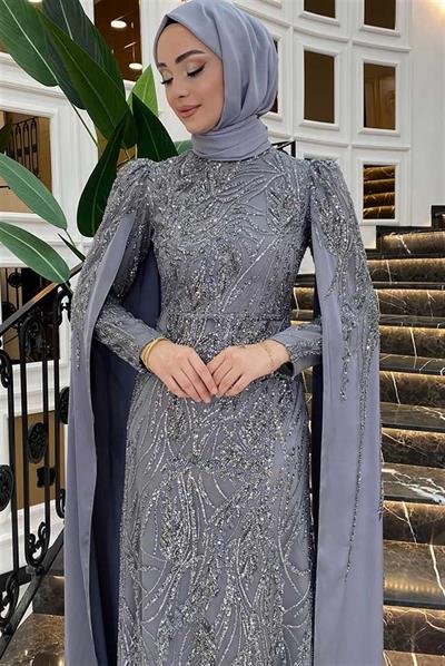 Pınar Şems Nadide Abiye Gri