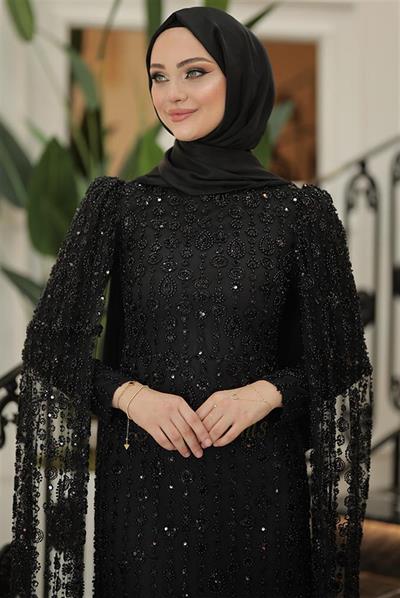 Pınar Şems Rabia Abiye Siyah
