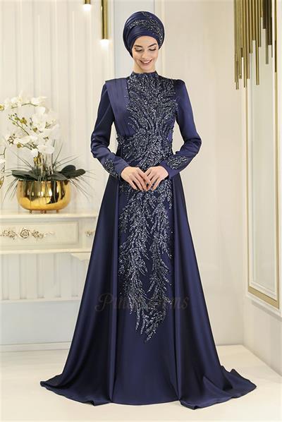 Pınar Şems Tuana Abiye Lacivert
