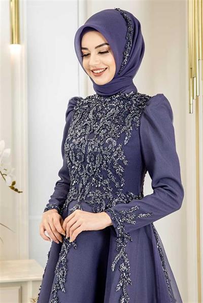 Pınar Şems Yeni Kübra Abiye İndigo