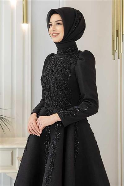 Pınar Şems Yeni Kübra Abiye Siyah