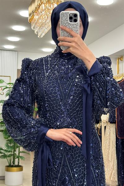 Pınar Şems Yeni Ülkü Abiye Lacivert