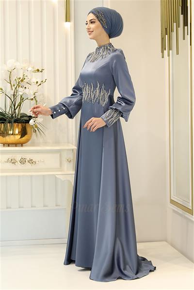 Pınar Şems Zeren Abiye İndigo
