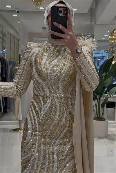 Pınar Şems Zerrin Abiye Gold