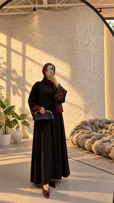 BORDO TÜL ABAYA