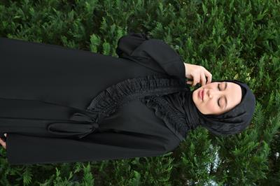 Hira Dantel İşlemeli Tek Parça Pratik Namaz Elbisesi