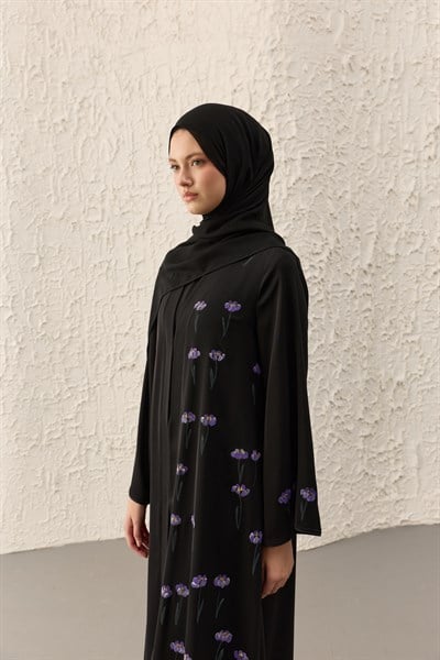 Lavin El Boyaması Siyah Abaya