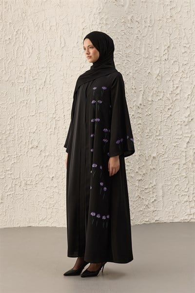 Lavin El Boyaması Siyah Abaya