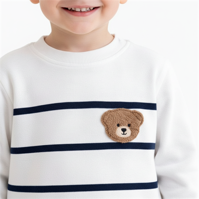 Çizgili Sweatshirt ve Lacivert Eşofman Takımı