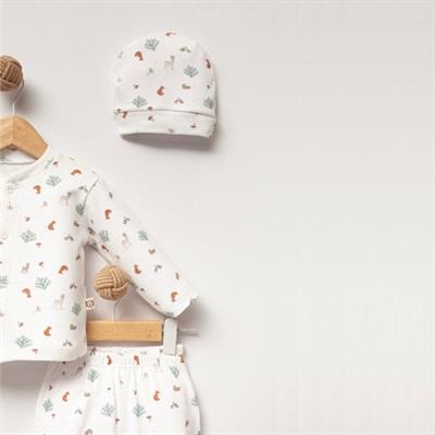 %100 Pamuklu Çam Ağaçlı Hastane Çıkışı Seti