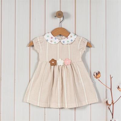 Kız Bebek Çocuk Çiçek Desenli Kısa Kollu Elbise