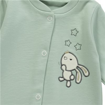 Unisex Bebek Pamuklu Uzun Kollu Çıtçıtlı Tulum 3-9 Ay