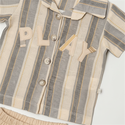 Erkek Bebek Çocuk Kısa Kollu Gömlek Şort 2li Takım