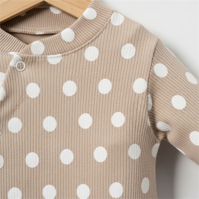 Unisex Bebek Çocuk Pamuklu Uzun Kollu Puanlı Boydan Çıtçıtlı Tulum  