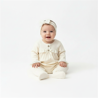 Kız Bebek Organik Pamuklu Uzun Kollu İşlemeli 5li Set