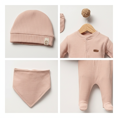 Yenidoğan Hastane Çıkışı Çıtçıtlı Düz 5li Takım