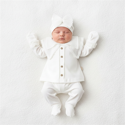 KIZ BEBEK 0-6 AY 5 Lİ SET - BEYAZ