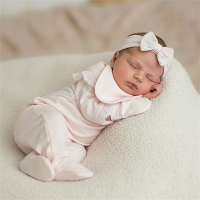 Kız Bebek Organik Pamuklu Uzun Kollu İşlemeli 5li Set