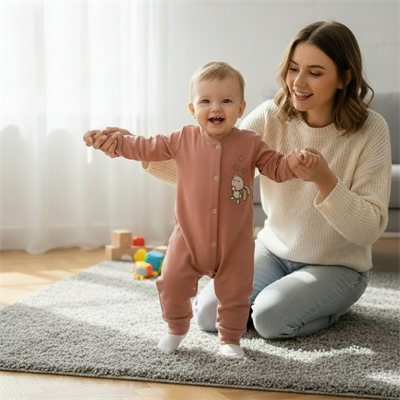 Unisex Pamuklu Bebek Tulum