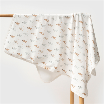 Unisex Yenidoğan Bebek %100 Organik Pamuk Tavşan Temalı Battaniye