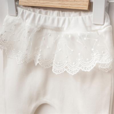 Yenidoğan Kız Bebek Uzun Kollu Aksesuarlı Tül Detaylı 3lü Set