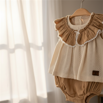 Kız Bebek Çocuk Organik Pamuklu Fırfır Yaka Sıfır Kol Çıtçıtlı Zıbın