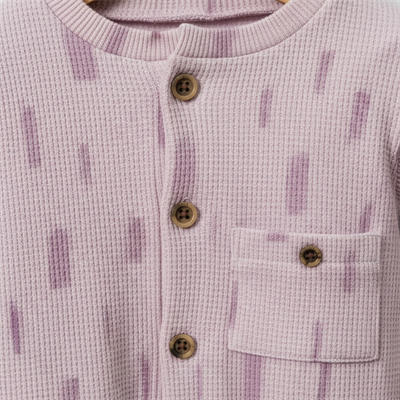 Unisex Bebek Çocuk Organik Pamuklu Uzun Kollu Yaka Cepli Tulum