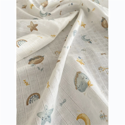 Unisex Yenidoğan Bebek %100 Pamuklu Desenli Çok Amaçlı Müslin Battaniye