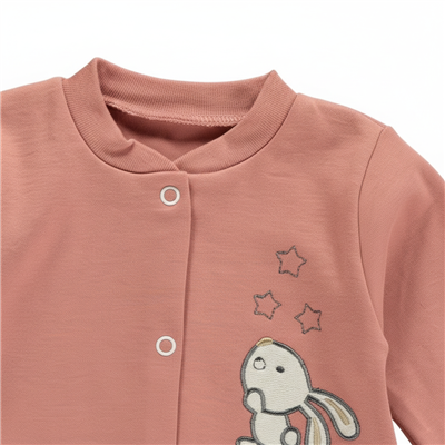 Unisex Bebek Pamuklu Uzun Kollu Çıtçıtlı Tulum 3-9 Ay