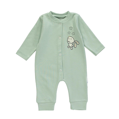 Unisex Bebek Pamuklu Uzun Kollu Çıtçıtlı Tulum 3-9 Ay