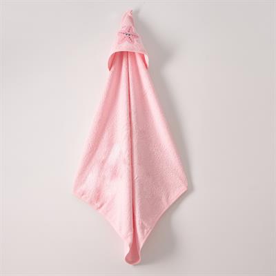 Yenidoğan Bebek Kapüşonlu Nakışlı Havlu