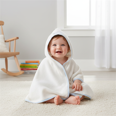 Unisex Yenidoğan Ahtapot Nakışlı Kapüşonlu Havlu