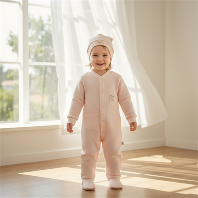 Kız Bebek Şapkalı Tulum  